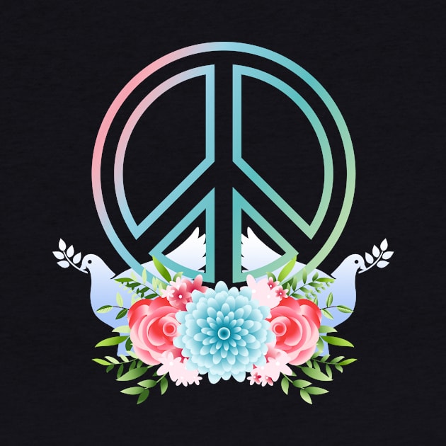 Peace Symbol colorful anti War by Foxxy Merch